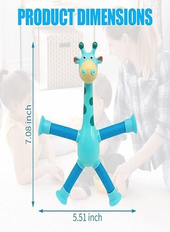 Daji 3PCS Telescopic Suction Cup Giraffe Toy, Pop Tubes Sensory Toy for Kids, Fidget Toys, Sensory Tubes, Suction Cup Pop Tube Giraffe Toys, Stretchy Giraffe Suction Toy, Funny Gift - Image 2