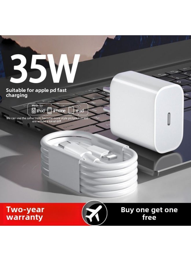 Generic - Applicable To Apple PD35W Suit Fast Charging Line Data Line IPhone13/12/11/xs/xr8p7 Charger Head-Color:Original Boxed [usb Interface 5w] Old Model - 1.5m Wires [1 Pack] Only Wired - Image 1