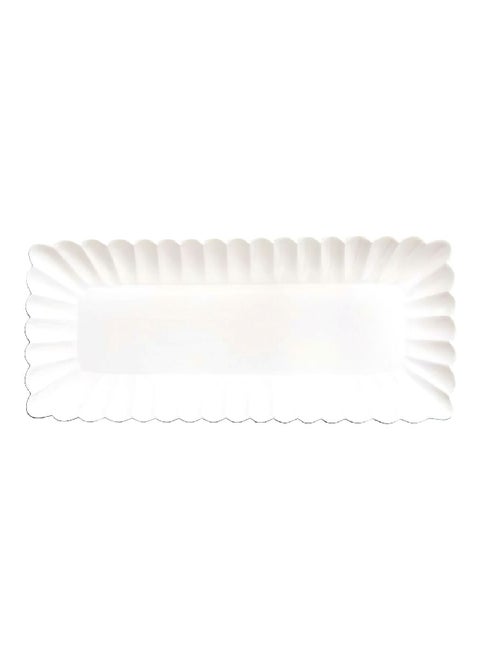 Microwave and Dishwasher Safe Porcelain Serving Platter White 36 x 16 cm R2912
