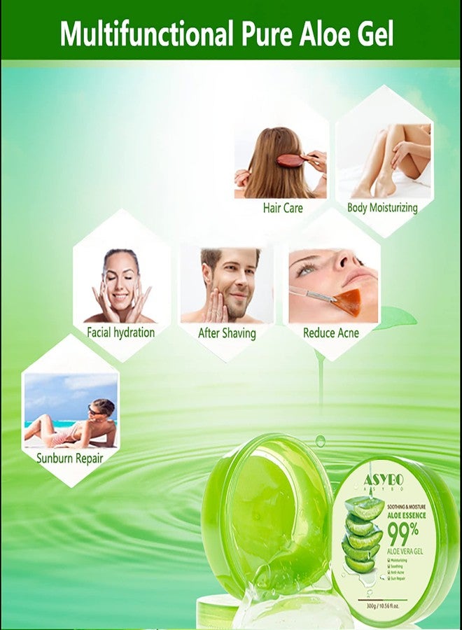 ASYBO 300 ML Aloe Vera Gel – 99% Organic Pure Aloe Vera Hydrating Moisturizer, Natural Aloe Cream for Dry Skin, Sunburn, Acne - Image 5