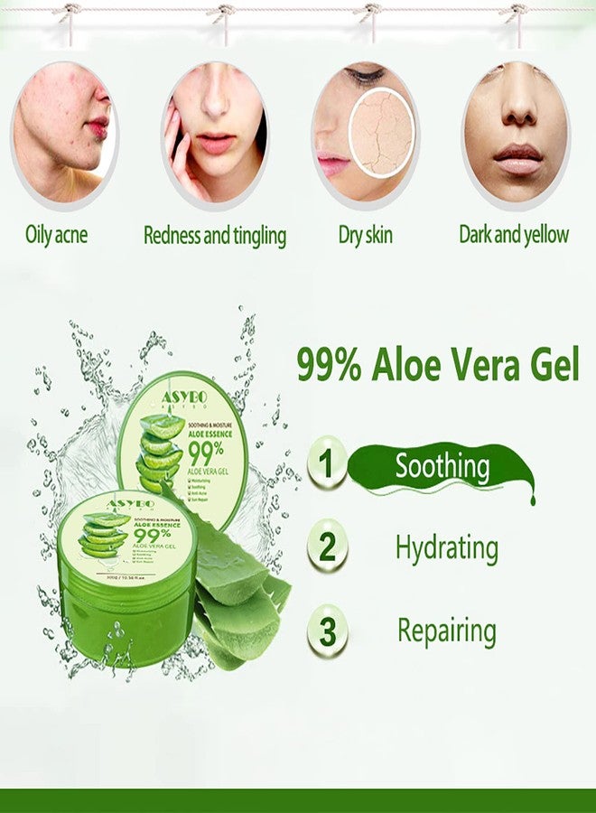 ASYBO 300 ML Aloe Vera Gel – 99% Organic Pure Aloe Vera Hydrating Moisturizer, Natural Aloe Cream for Dry Skin, Sunburn, Acne - Image 4