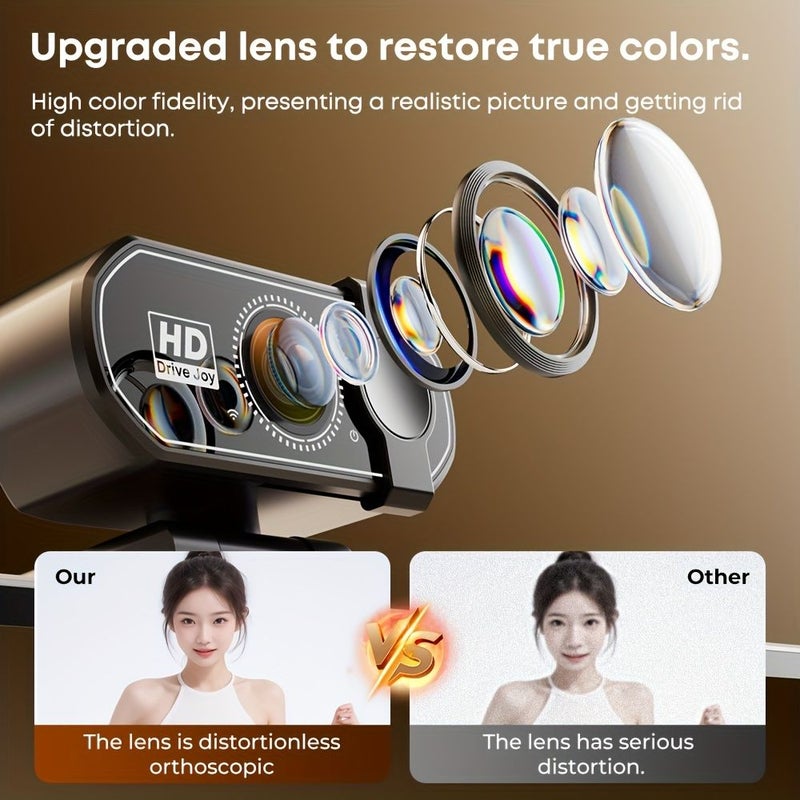 1080P Webcam with Black Auto Focus Soft Fill Light for PC Streaming - Image 5