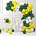 Cunnikku Retro Green Yellow White Balloon Garland Arch Kit 122pcs Dark Green Yellow White Balloons for Birthday Wedding Graduation Baby Shower Anniversart Forest Jungle Tractor Soccer Party Decorations - Image 2