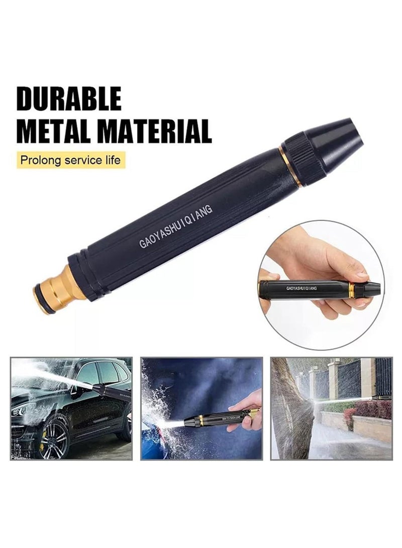 Car Washing High Pressure Water Gun Nozzle, Garden Hose Nozzle Spray, Metal Sprinkler, Adjustable Garden Sprinkler for Car, Pet Washing, Watering, black  - Image 3