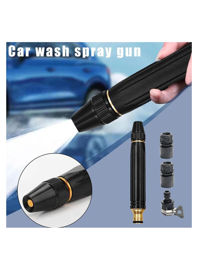 Car Washing High Pressure Water Gun Nozzle, Garden Hose Nozzle Spray, Metal Sprinkler, Adjustable Garden Sprinkler for Car, Pet Washing, Watering, black  - Image 5