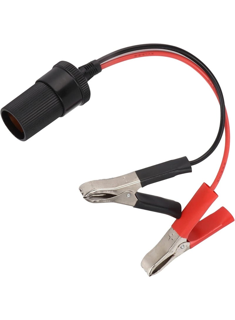 12V-24V Car Battery Clamp to Cigarette Lighter Socket Cable - Insulated Extension Jumper Cord - Heavy Duty Battery Terminal Connector for Portable Devices - Image 5