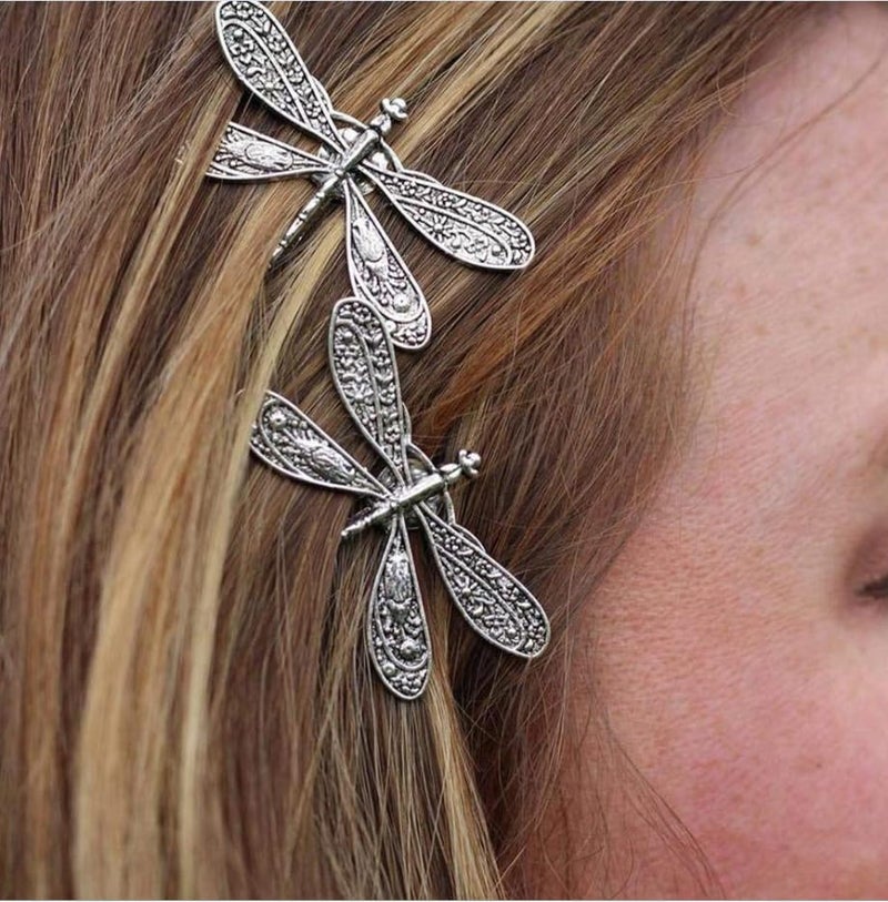 PETCTN Dragonfly Hair Clip,Antique Headwear Wedding Retro Styling Hair Clip,Bridal Headdress, Color Head Wear Styling Hair Accessories for Girls Women Bobby Pins Hairpins French (1) - Image 1