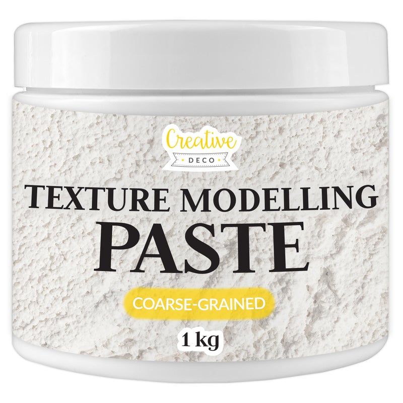 Creative Deco Modelling Paste Thick Coarse Paste  1 kg  White Paste  Texture Paste Acrylic Paint Structural Paste Medium for Art Project DIY 3D Effect Structure Texture