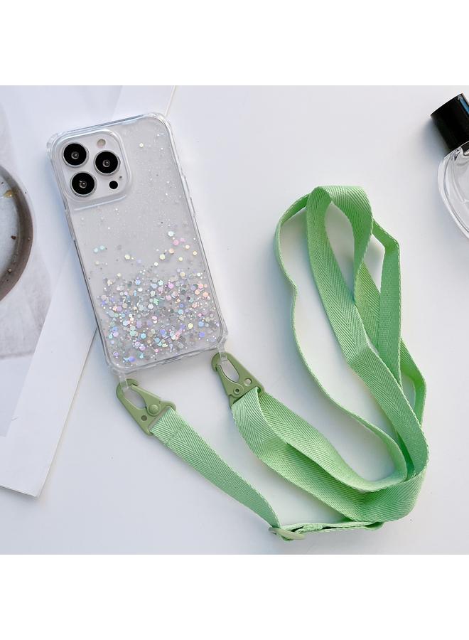 S-TOP Case For iPhone 12 / 12 Pro Lanyard Glitter Epoxy Clear Phone Case - Image 1
