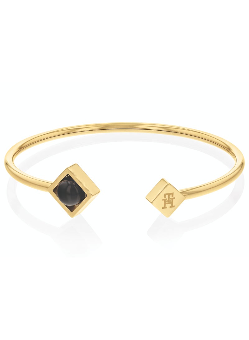 TOMMY HILFIGER TH JEWELRY FRAMED STONES WOMENS MEMORY STEEL BANGLE - 2780795 - Image 1