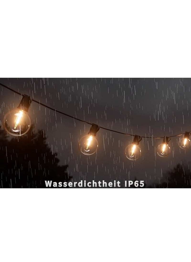 Furtey LED Outdoor String Lights Patio Lights with 20 LED Shatterproof Bulbs16.2 M 53 Feet Weatherproof Commercial Hanging Lights Backyard Decor 2700K/4000K/5000K Black  - Image 3