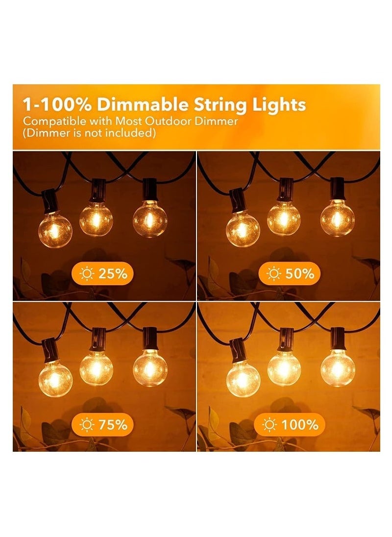 Furtey LED Outdoor String Lights Patio Lights with 20 LED Shatterproof Bulbs16.2 M 53 Feet Weatherproof Commercial Hanging Lights Backyard Decor 2700K/4000K/5000K Black  - Image 2