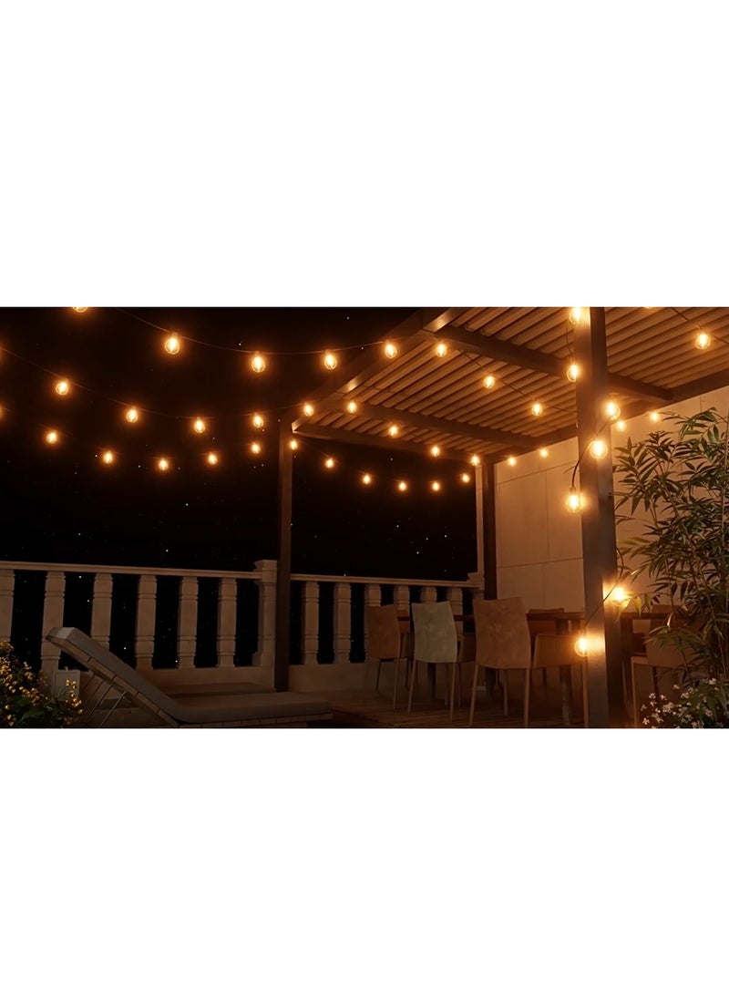 Furtey LED Outdoor String Lights Patio Lights with 20 LED Shatterproof Bulbs16.2 M 53 Feet Weatherproof Commercial Hanging Lights Backyard Decor 2700K/4000K/5000K Black  - Image 4