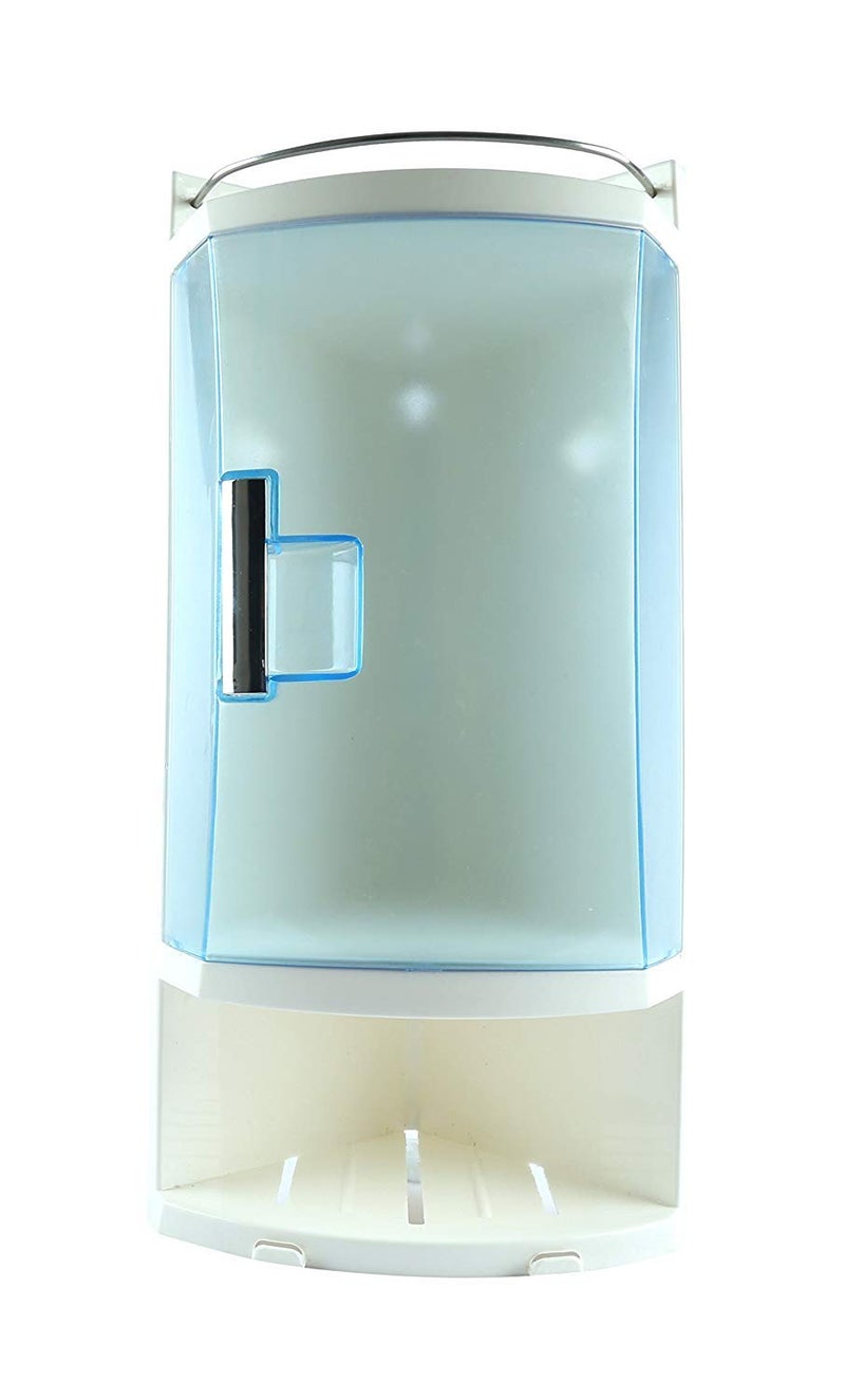 Epraiser ABS Unbreakable Z-Trio Bathroom Transparent Modern & Elegant Design Single Door Corner Cabinet with Storage Chest/Shelves, Size:16.5"X7"X8.5" (Sky Blue) - Image 1