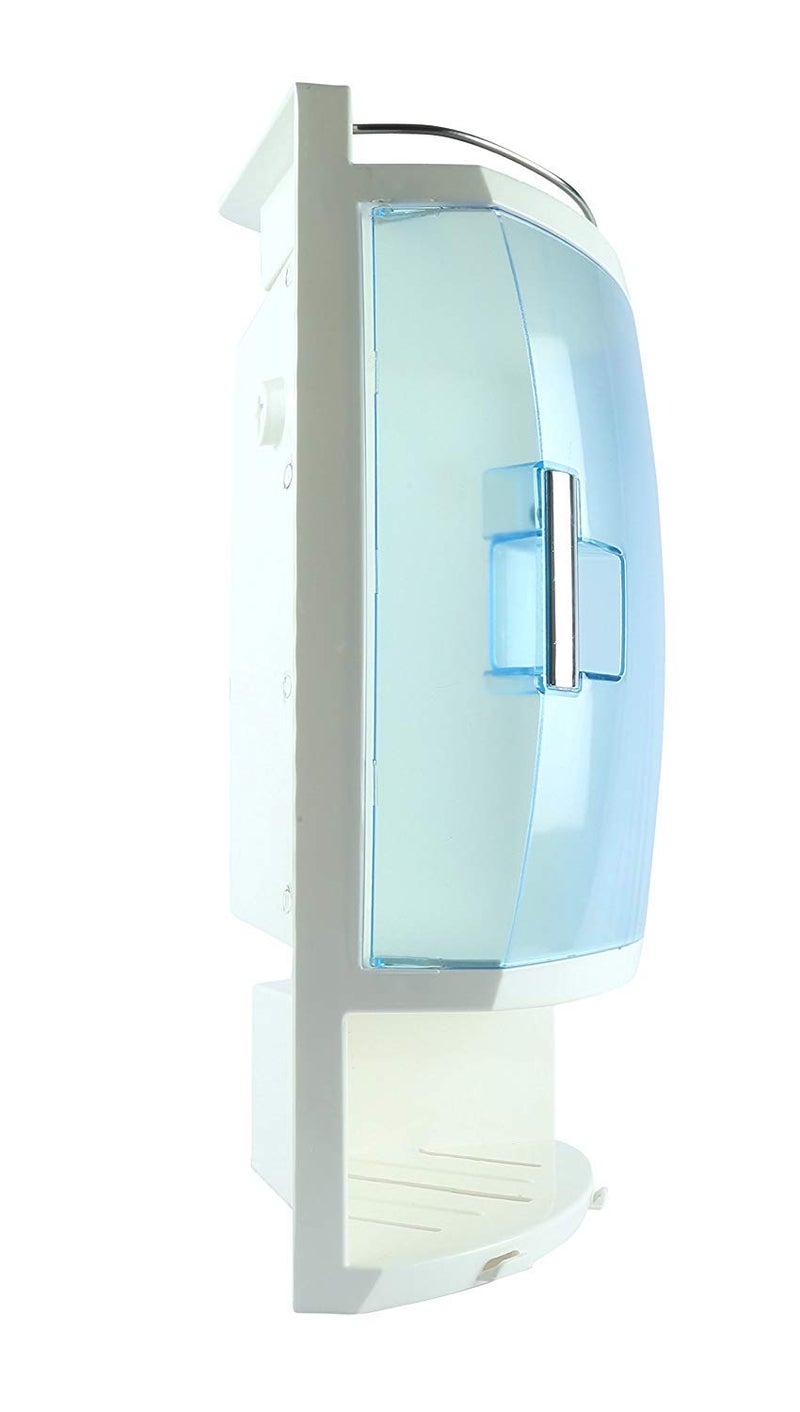 Epraiser ABS Unbreakable Z-Trio Bathroom Transparent Modern & Elegant Design Single Door Corner Cabinet with Storage Chest/Shelves, Size:16.5"X7"X8.5" (Sky Blue) - Image 3