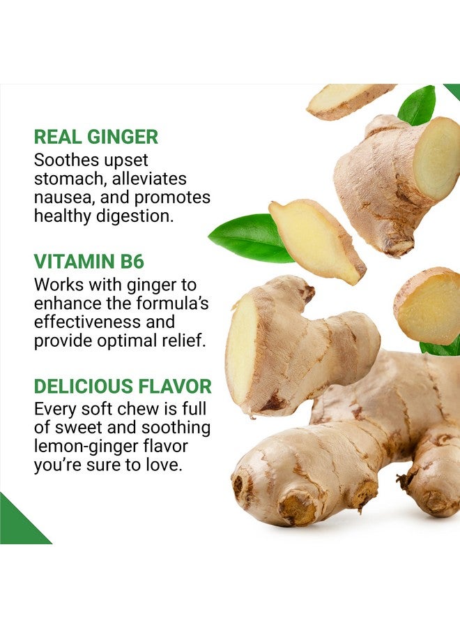 FORCE FACTOR حلوى الزنجبيل لتخفيف الغثيان، دوار الحركة، وغثيان الصباح، مكمل الزنجبيل مع فيتامين B6 لدعم الهضم، غير معدّل وراثياً، بنكهة العسل والليمون والزنجبيل، 60 حلوى لينة - Image 3