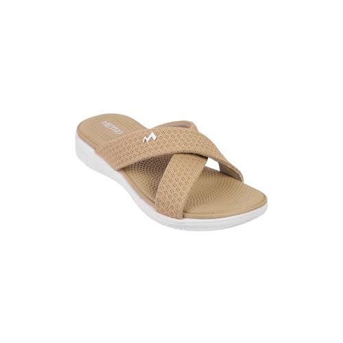 Metro Women Beige Cross Strap Comfort Sandal UK/7 EU/40 (41-249) - Image 3