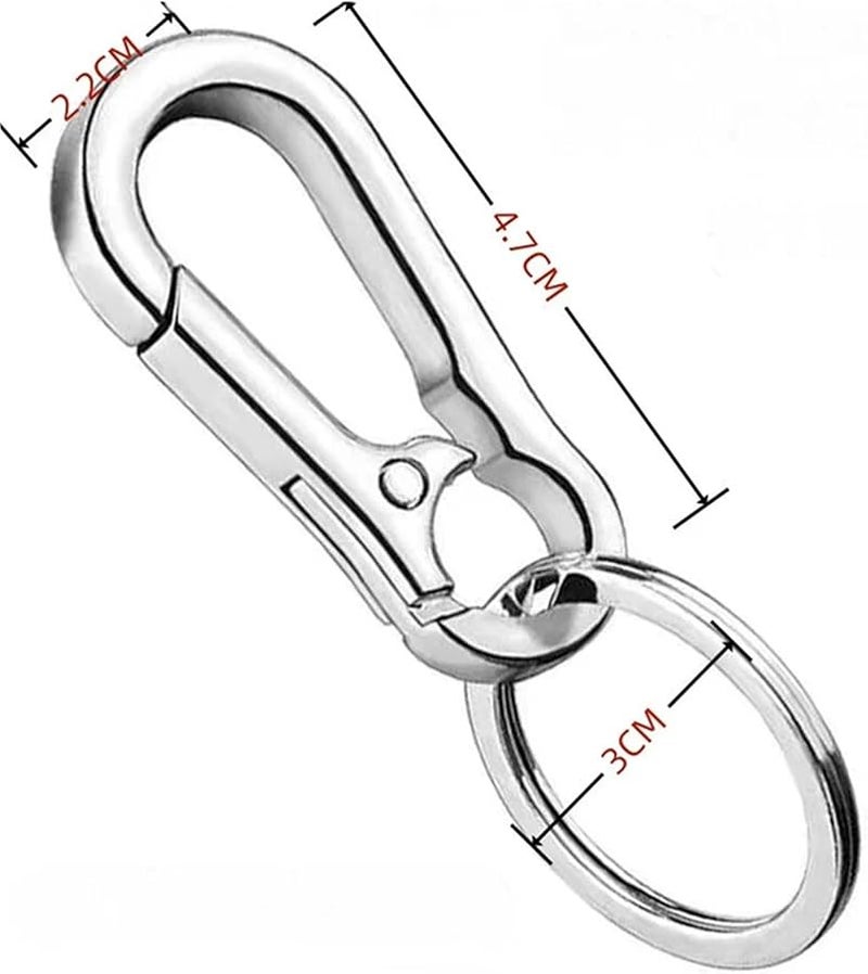 Black Metal Carabiner Key Ring Clip 50pcs Keychain Holder - Image 3