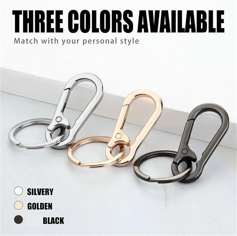 Black Metal Carabiner Key Ring Clip 50pcs Keychain Holder - Image 4