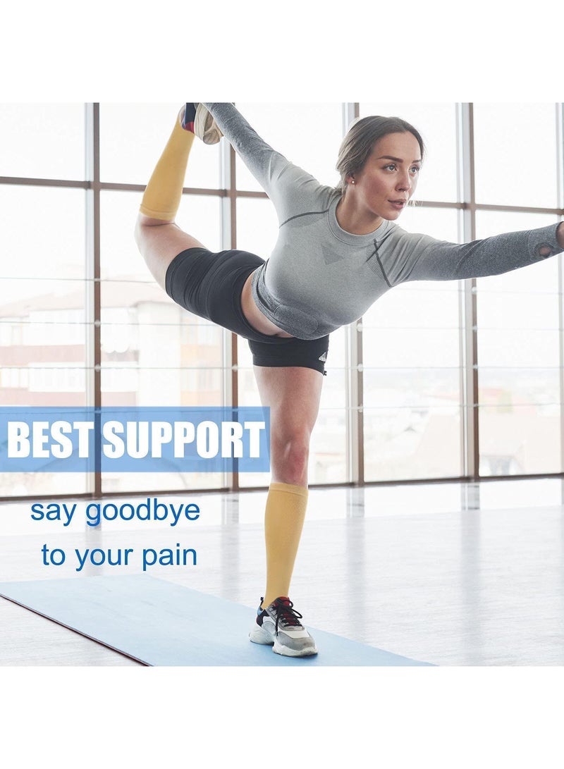 سوييت_سيڤن 4 أزواج من الجوارب الضاغطة بمقدار 20-30 مم زئبق، الأفضل لجوارب الأمومة الرياضية أثناء السفر والطيران - جوارب الجري واللياقة البدنية عالية الدورة الدموية للنساء والرجال (الجلد) - Image 2