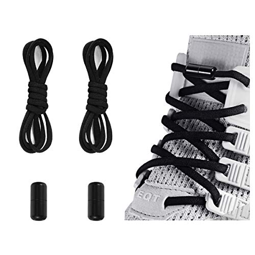 Alegrianan Elastic No Tie Shoe Laces For Adults,Kids,Elderly,One Size Fits All Black - Image 1