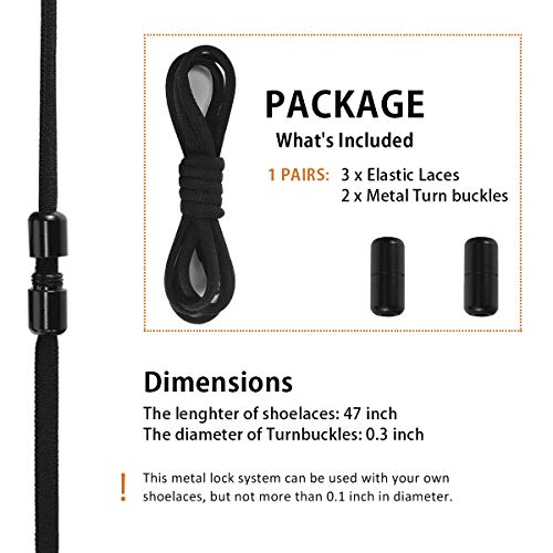 Alegrianan Elastic No Tie Shoe Laces For Adults,Kids,Elderly,One Size Fits All Black - Image 5