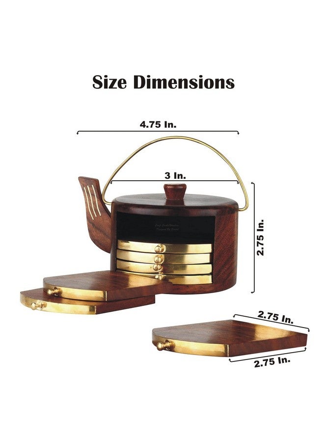 CRAFTCASTLE Wood Coasters Set, 7-Piece, Brown, CCHK04 - Image 5