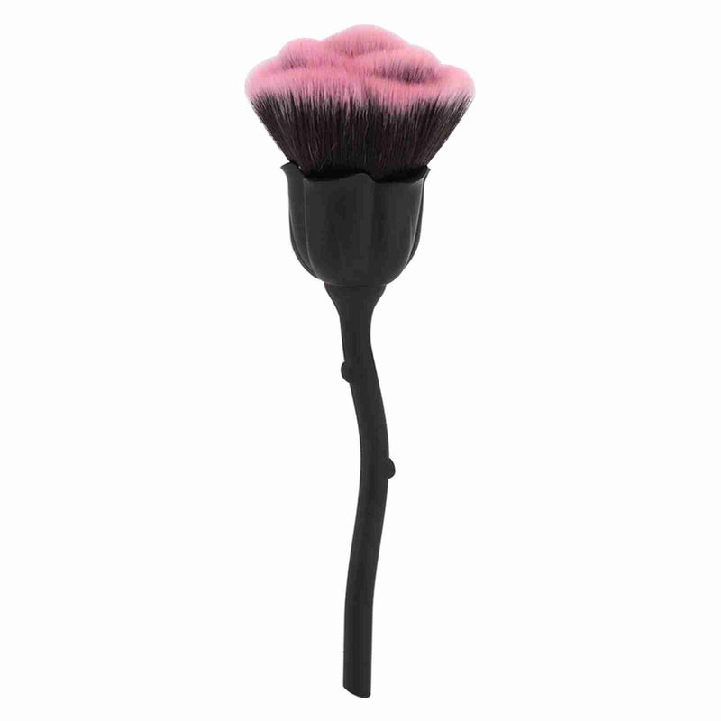 Rose Shape Long Handle Nail Art Brush Manicure Nail Polishing Dust Powder Removal Brush 02# - Image 1