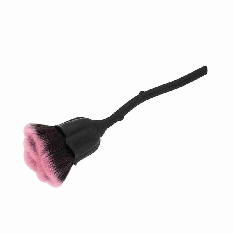 Rose Shape Long Handle Nail Art Brush Manicure Nail Polishing Dust Powder Removal Brush 02# - Image 2