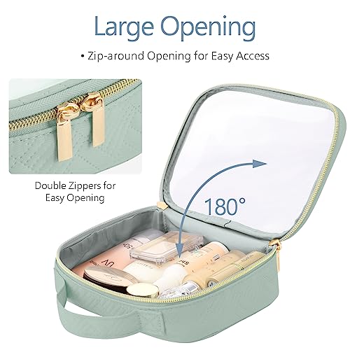 PACKISM TSA Approved Toiletry Bag, 2 Pack Clear Makeup Bags with Handle Large Opening, Clear Toiletry Bag Fit Carry-on Travel Essential, Travel Bags for Toiletries, Laurel Green - Image 3