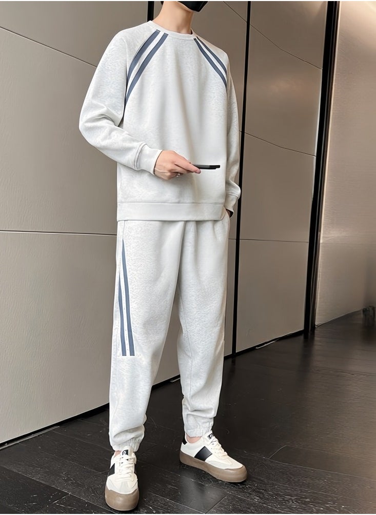 KUYING New Casual Round Neck Sweatshirt Paired With Long Pants Two-piece Set  - Image 1