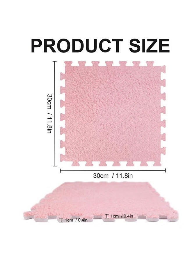 جيرينك بساط لعب للأطفال من 6/8/10 قطع، بساط لعب من إسفنج EVA، سجادة ناعمة للأطفال، بساط لعب سميك متشابك للأطفال، بساط لعب ألغاز، بساط تمارين يوغا ولياقة بدنية بحواف، بساط لعب ناعم من القطيفة، بساط لعب مربع من القطيفة للأطفال، بساط لعب غير سام لحماية الأرضية، بساط لعب للأطفال لغرف الأطفال والصالونات وغرف النوم (وردي، 30×30 سم) - Image 2