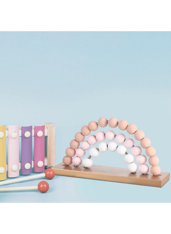 Arrowbash Cute Pink Rainbow Girls Room Decoration 8.66 x 5 Inch Boho Standability Pastel Kids Nursery Playroom Kids Bedroom Decor Bookshelf Wooden Rainbow Decor (Pink) - Image 4