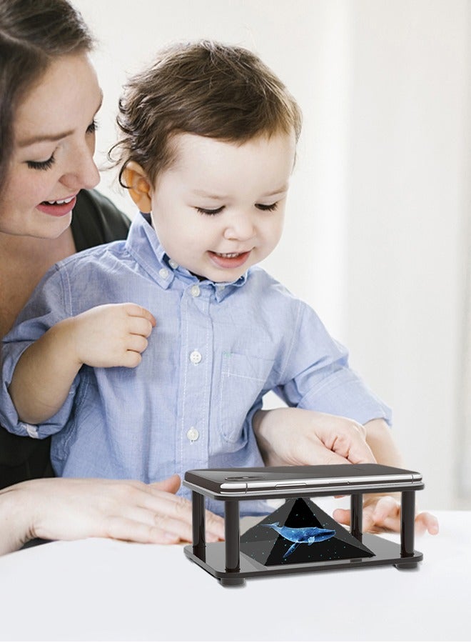 ميكسد حوامل عرض ثلاثية الأبعاد ثلاثية الأبعاد، جهاز عرض 3.5-6 بوصة للهواتف الذكية المحمولة، حامل عرض ثلاثي الأبعاد للصور بزاوية 360 درجة، لعرض الإعلانات/تفاعل الرسوم المتحركة/الترفيه/الهدايا - Image 4