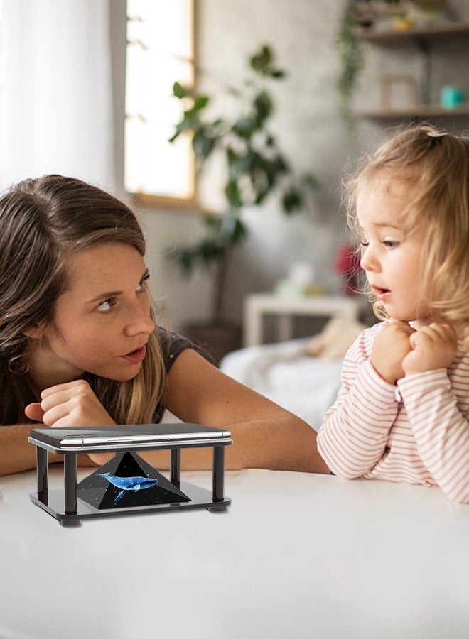 ميكسد حوامل عرض ثلاثية الأبعاد ثلاثية الأبعاد، جهاز عرض 3.5-6 بوصة للهواتف الذكية المحمولة، حامل عرض ثلاثي الأبعاد للصور بزاوية 360 درجة، لعرض الإعلانات/تفاعل الرسوم المتحركة/الترفيه/الهدايا - Image 5