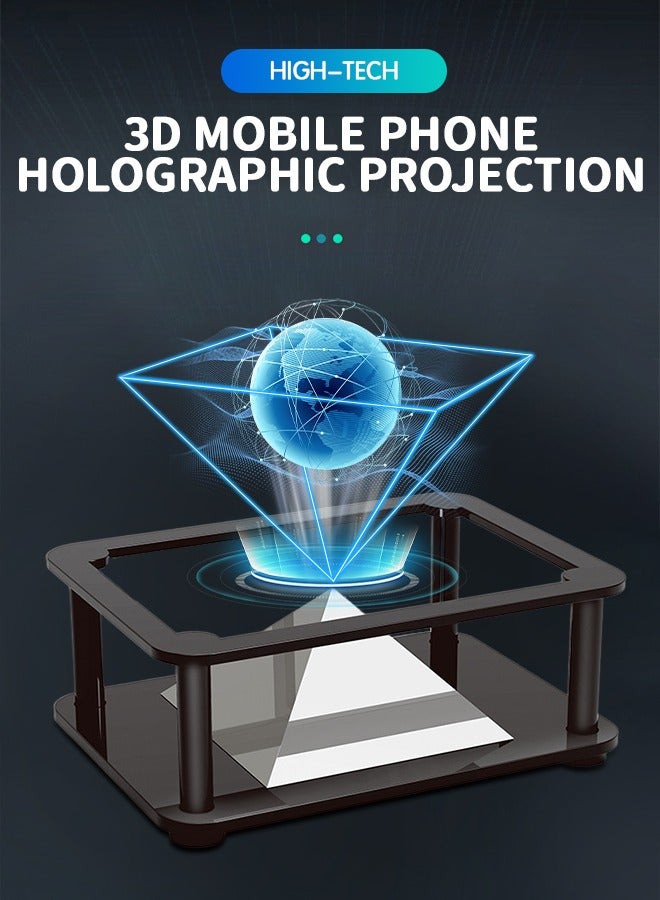 ميكسد حوامل عرض ثلاثية الأبعاد ثلاثية الأبعاد، جهاز عرض 3.5-6 بوصة للهواتف الذكية المحمولة، حامل عرض ثلاثي الأبعاد للصور بزاوية 360 درجة، لعرض الإعلانات/تفاعل الرسوم المتحركة/الترفيه/الهدايا - Image 2