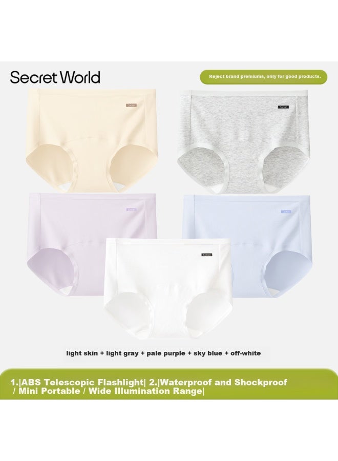 Secretworld Women's High-waist 100% Cotton Antibacterial Extended Crotch Seamless Mid-waist Triangle Briefs - Image 3