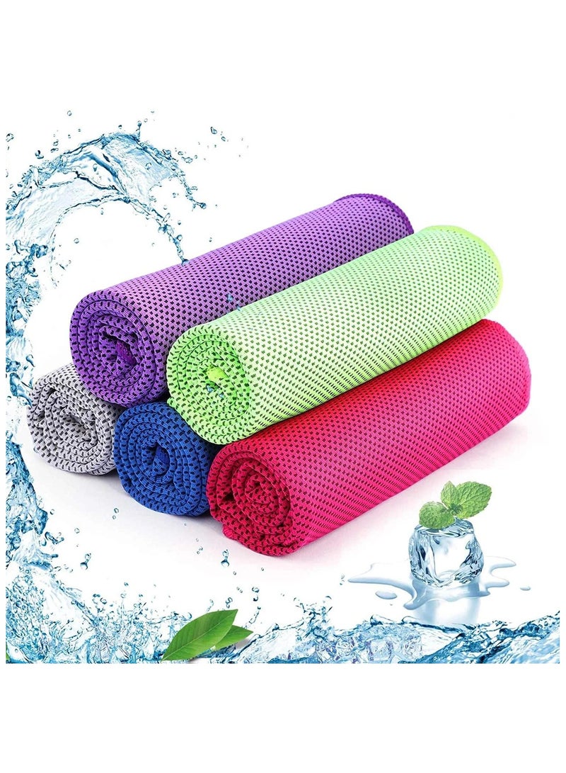 Generic 5 Packs Cooling Towel, Quick Dry Sports Towel for Yoga Fitness Golf Tennis Camping Games，Fitness Towel (30x80cm) - Image 1