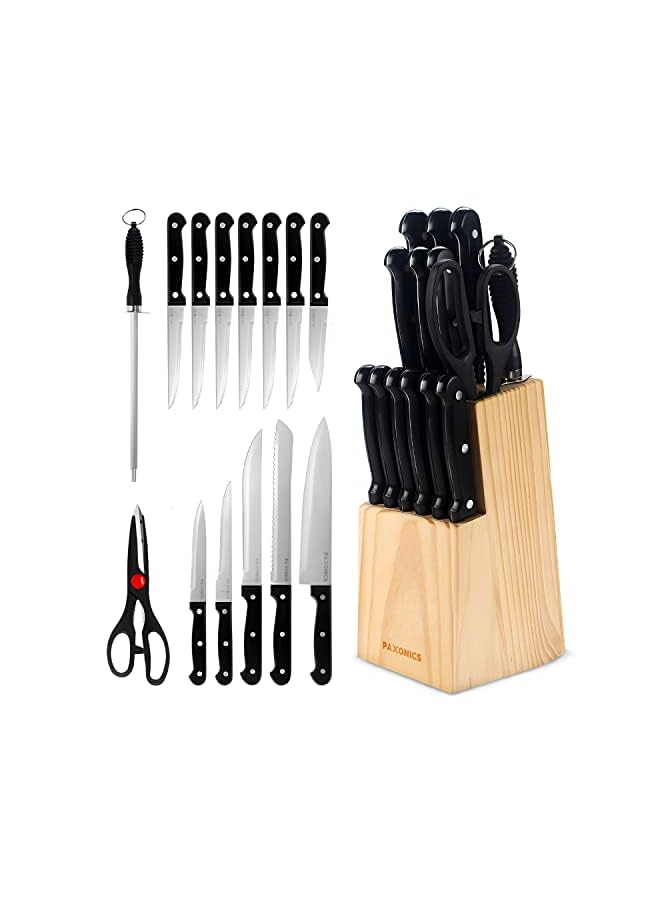 IAF 15-Piece Kitchen Knife set with Wooden Block, Ultra Sharp Stainless Steel Steak Knives Set and Scissor, Professional Knife Set for Kitchen and Chefs With Ergonomic Handle - Image 2