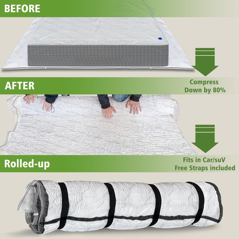 Asatdd King Size Mattress Vacuum Bag for Memory Foam Latex Mattress Upto 14 Inch, Moving Shipping and Storage - Image 4