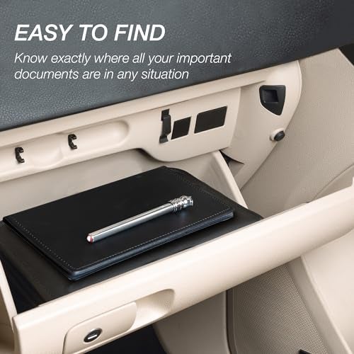 Samsill Car Registration and Insurance Holder, Essential Vehicle Glove Box Organizer, Vehicle Document Holder, Faux Leather, Sleek Black Design, Lottery Ticket Holder - Image 4