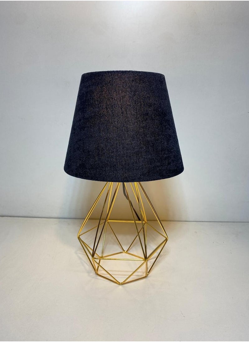 El Rawda Lighting - Distinctive And Elegant Table Lamp Shade With A Unique Fabric Shade And Black Metal - Image 1