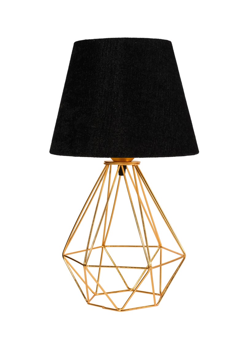 El Rawda Lighting - Distinctive And Elegant Table Lamp Shade With A Unique Fabric Shade And Black Metal - Image 1