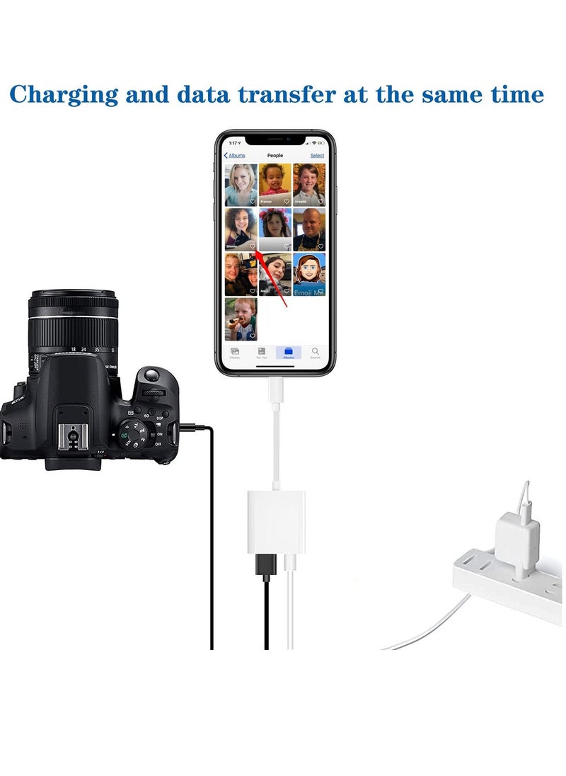 Generic - Apple Lightning to USB Camera Adapter with Charging Port, USB 3.0 OTG Cable for iPhone/iPad to Connect Card Reader, USB Flash Drive, U Disk, Keyboard, Mouse, Hubs, MIDI - Image 1