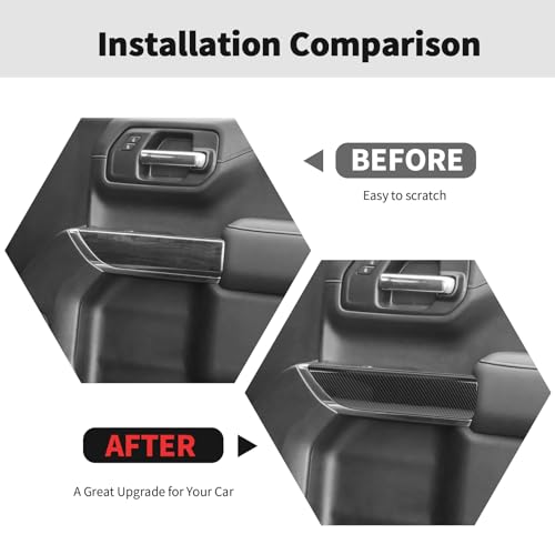 RT-TCZ RTTCZ Carbon Fiber Inner Door Handle Panel Cover Trim Interior Accessories Compatible with Chevy SilveradoGMC Sierra 201920226PCS - Image 3