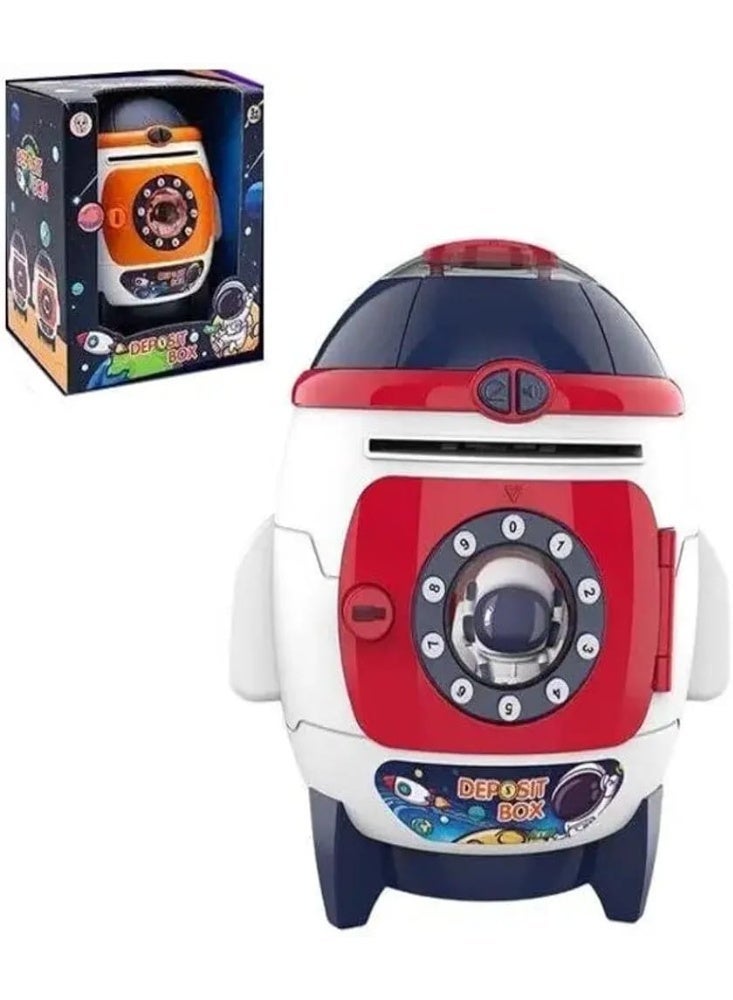 Bank for Kids - Space Coin Bank - Electronic Piggy Bank for Kids - Space-Shaped Piggy Bank for Kids - Kids Money Box - Electronic Money Box - Space Design Piggy Bank - Kids Piggy Bank with Music and Lights - Kids Savings Bank - Money Box with Music and Lights - Interactive Piggy Bank for Kids - Automatic Money-Feeding Piggy Bank - Piggy Bank with Secret Code - Kids Piggy Bank with Lock and Key - Kids Money Bank - Kids Savings Bank - Kids ATM Money Box - Kids ATM Piggy Bank - Money Saving Learning Toy - Kids Money Saving Toy - Educational Piggy Bank for Kids - Kids Gift Piggy Bank - Piggy Bank for Boys and Girls - Space Piggy Bank Toy - Electronic Space Piggy Bank 🚀 Description An electronic piggy bank with a fun space-themed design that attracts children's attention and encourages them to save money while learning the value of saving in an enjoyable and interactive way. Made from durable, eco-friendly ABS plastic, it is odor-free, strong, and designed for everyday use. Features: 🚀 F - Image 1