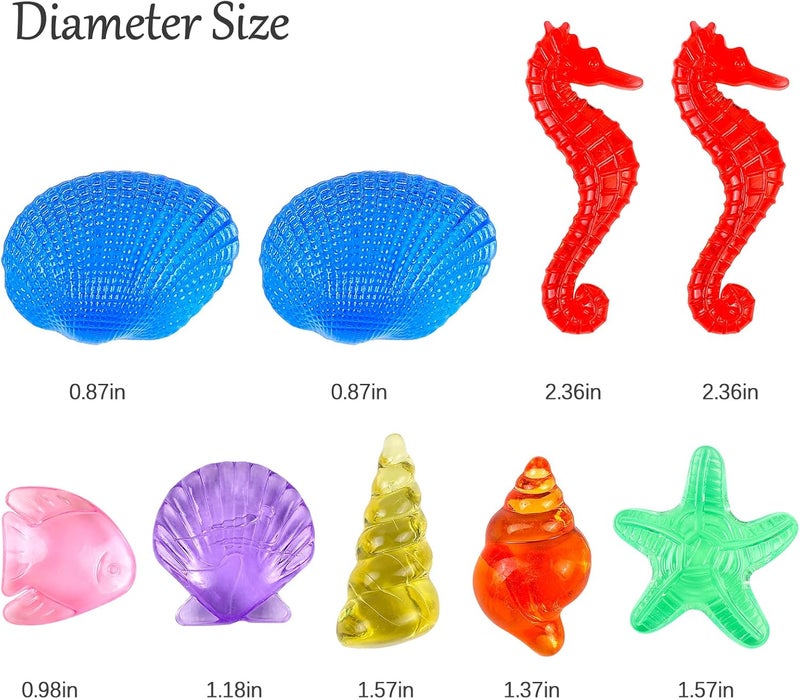 HAPTIME 80 Pcs Seashells, Sensory Bin Filler, Diving Gem Pool Toys for Kids, Plastic Sea Shells for Crafting, Little Mermaid Table Decorations, Vase Filler - Image 4