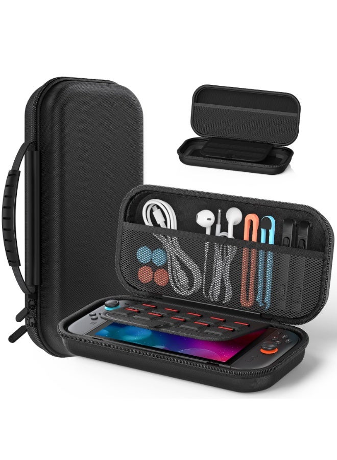 Switch Slim Case for Nintendo Switch 2 (2025)/Nintendo Switch/OLED, Hard Shell Carry Case with Soft Lining, 10 Card Slots, Durable Ballistic Nylon, Soft Silicone Handle, - Image 1