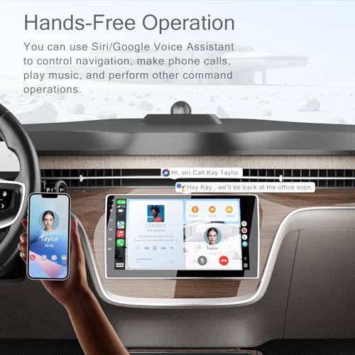 Haudio 9 Inch Double Din Car Stereo with Wireless CarPlay & Android Auto, GPS Navigation, Backup Camera, Universal Fit for Most Cars - Image 3