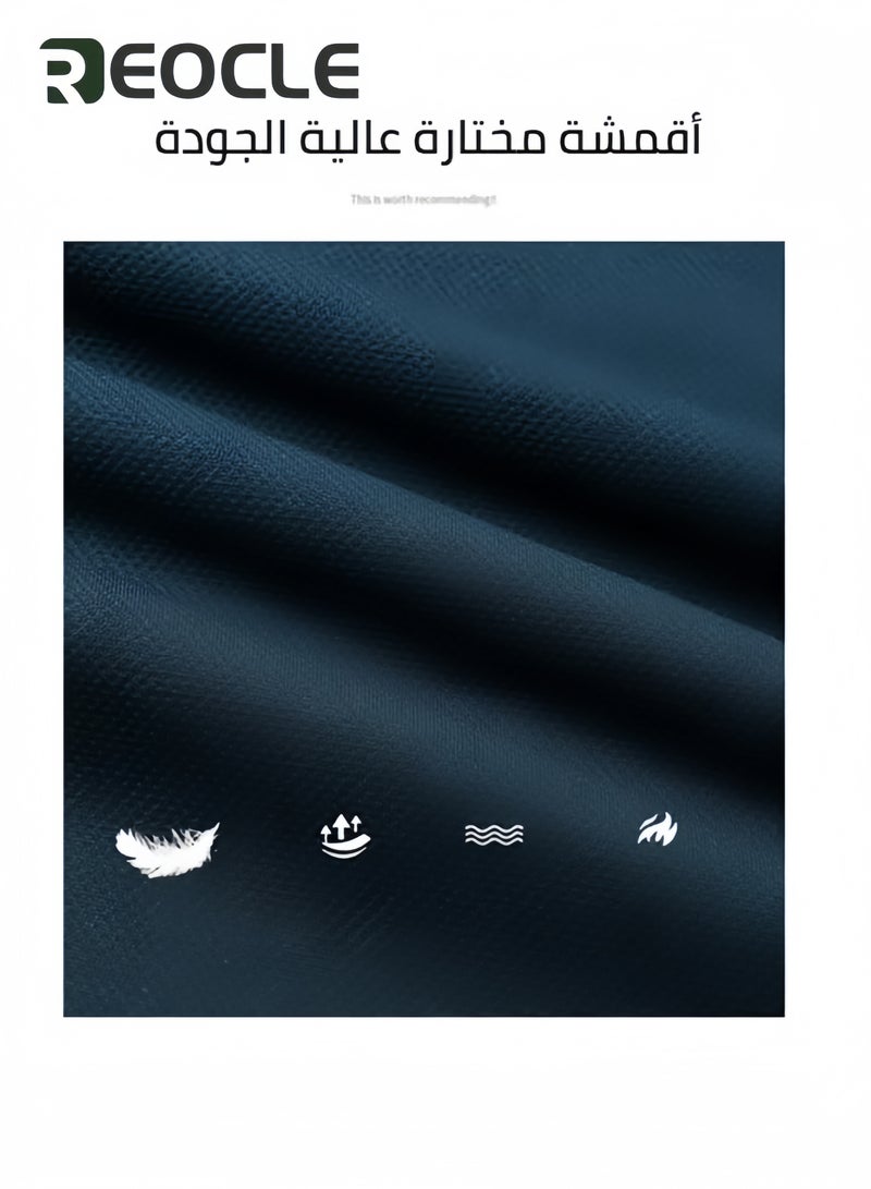 REOCLE Men's 3D Tailoring Long Sleeve Shirt Fashion Korean Style Sweatshirt Casual Round Neck Top Black - Image 5